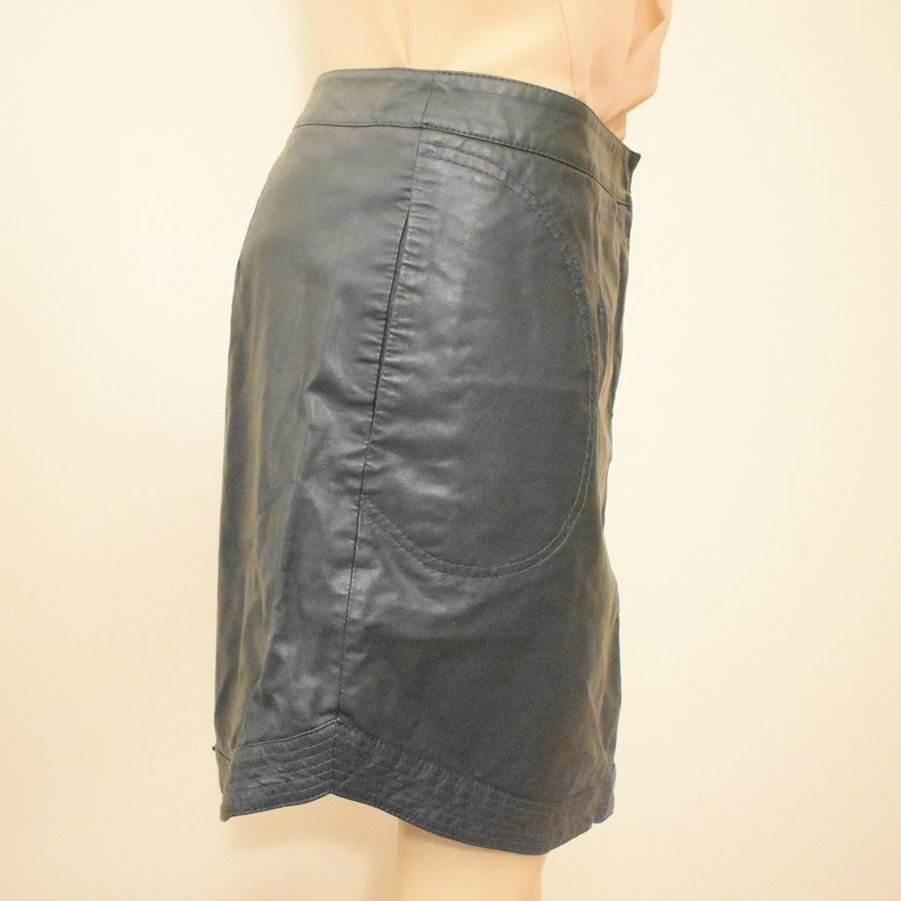 Dark Hunter Green Vegan Leather Skirt w/pockets 14